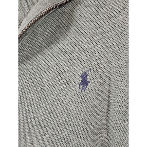 Polo Ralph Lauren Green Pima Cotton 1/4 Zip Pullover Knit Sweater Mens Large - Picture 2 of 6
